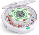 Live Fine 28-Day Otomatik Pill columns Frosted Lid withd LCD Display and Key Lock, Sound & Light for Prescriptions, Drug, Vitamins, Supplements & More