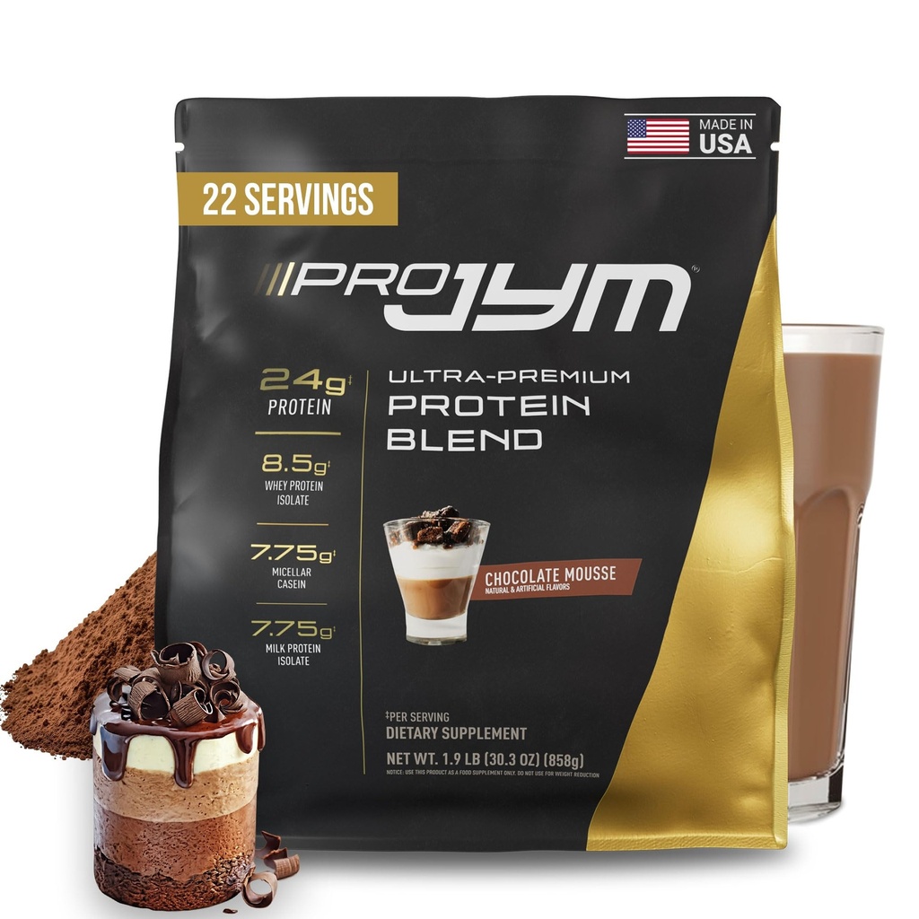 JYM Supplement Science Pro JYM Chocolate Mousse protein Toz - Whey proteini, Vakain, & Süt Protein, Erkekler ve Kadınlar için Lean Kas Binası, 22 Hizmet