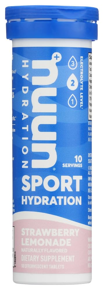 Nuun Hydration: Strawberry Lemonade Electrolyte Drink Tabletleri (2 Tubes of 10 Tabs)