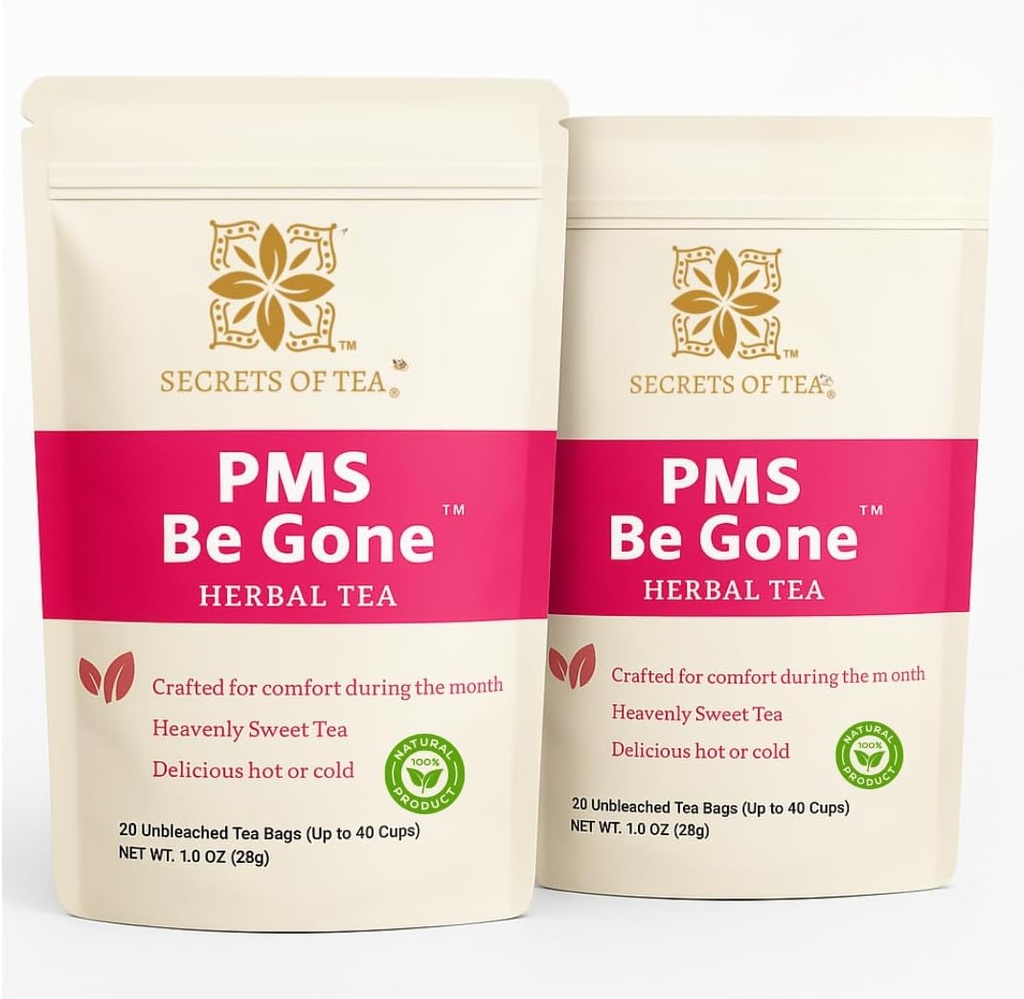Kadın ve Gençler için Çay PMS Çayı Sırları - Doğal USDA Organik Caffeine Free Herbal Çay - 80 Hizmet - 40 Kont