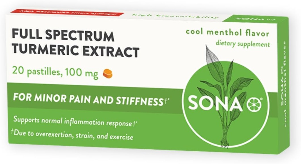 SONA Turmeric Pastilles, Dissolves in mouth,% 600 daha yüksek drenaj kapsülleriyle karşılaştırıldığında