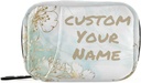 Custom Pill Box 7 Day Pill Case Bag Golden Flowers Personalized Name Travel Pill Organizer Bag with Zipper Portable Weekly Case Compact Size for Vitamin Supplement Holder