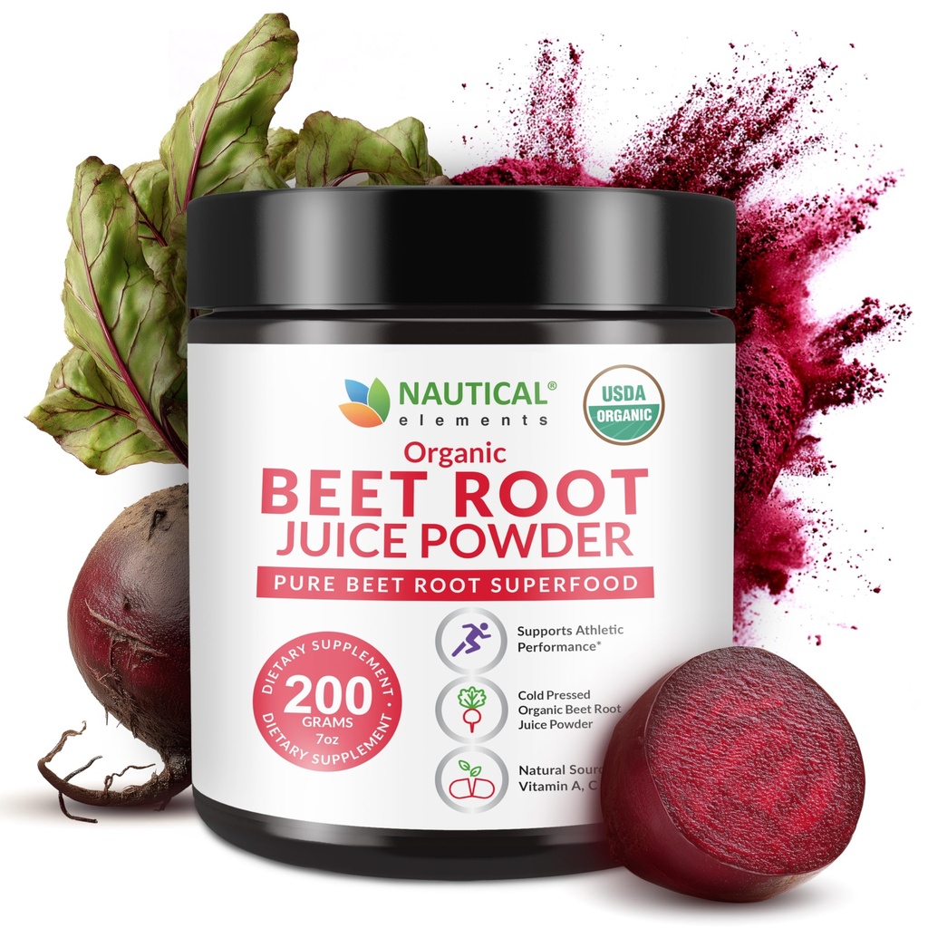Beet Juice Toz Organik - Soğuk Baskı - 20:1 Yoğun Arıt Kök Toz - Nitrik Oksit - Circulation Support - 57 Arıt Kök Tamamı - 7oz