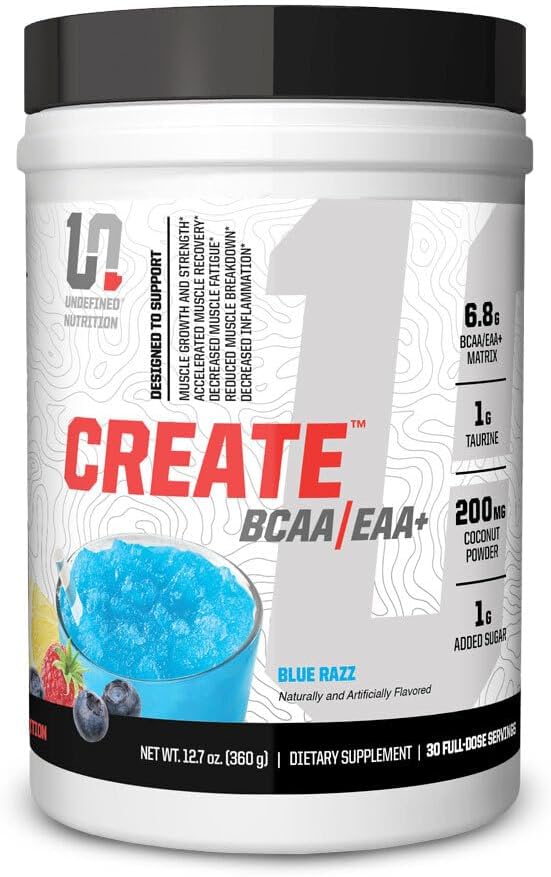 Tanımlanmamış Beslenme, Brian Shaw tarafından BCAA/EAA+ -Muscle Recovery & Endurance, 6.8g BCAA /EAA Matrix - Full Spectrum BCAA + Essential Amino Asits Supplement - 30 Hizmet (127 oz, Blue Razz)