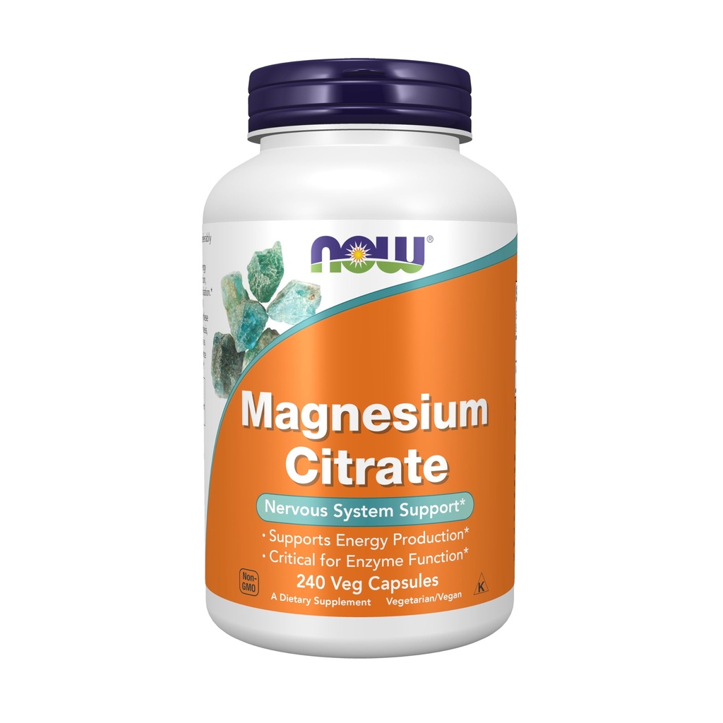Şimdi Gıdalar Tamamlar, Magnezyum Citrate, Enzyme Fonksiyonlu*, Nervous System Support*, 240 Veg Capsules