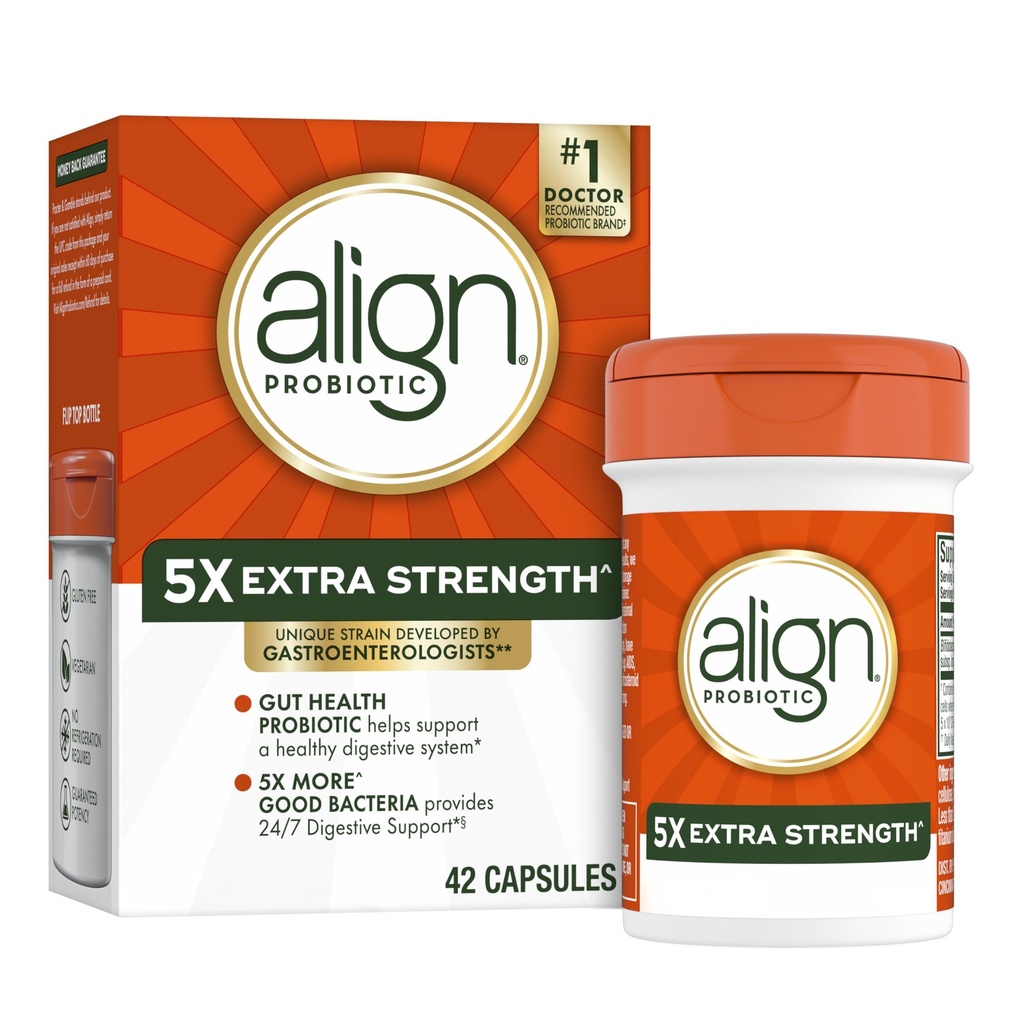 Align Probiyotik, Ekstra Güçlü, Kadın ve Erkekler için Probiyotikler, Probiyotik Capsules 5X CFUs, 42 Capsules