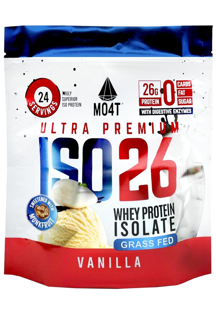 ISO26 Grass Fed Whey proteini, yapay bir tatlıcılarla yok. Doğal olarak Monk Meyvesi, 1.6 Pounds, 24 Hizmet, Süt Çikolata (Iso 26 Pouch Vanilla)