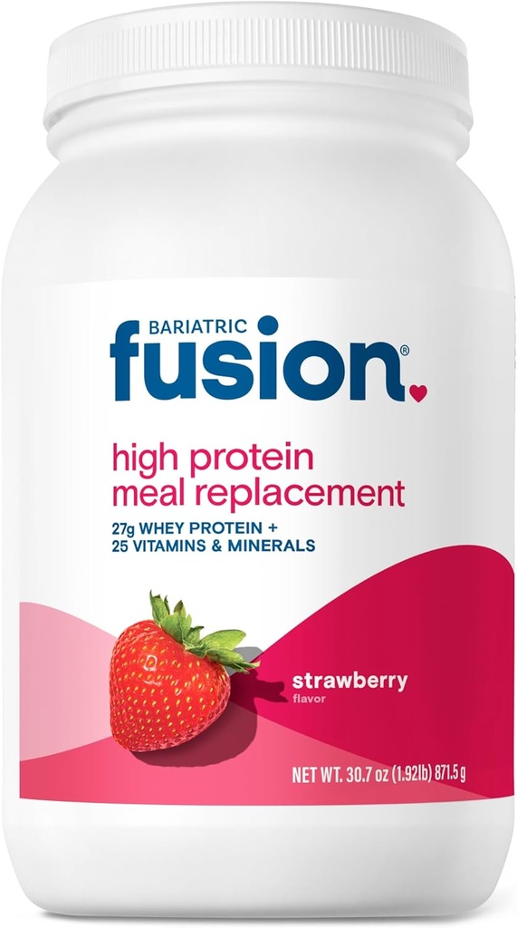 Bariatrik Fusion Strawberry Meal Change 27g protein Toz, 21 Bariatrik Cerrahi Hastaları için Tubading Gastrik Bypass ve kol Gastrektomi - No Gluten, Aspartame veya Şeker