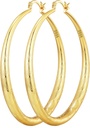 EkranPEL 925 Sterling Silver Hoop for Women Gold Hoop Earrings Hipoallergenik Elmas-Cut Ripples Tasarladı - Tarnish Büyük Hoop Earrings (30/40/50 /70mm)