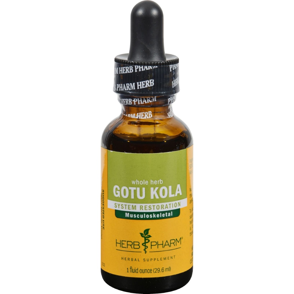 Herb Pharm Certified Organic Gotu Kola Liquid Extract Drops for Musculoskeletal System Support, 1 Oz