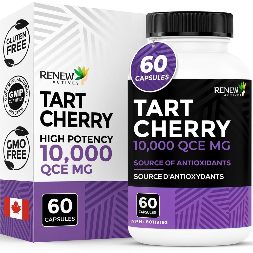 Yeni Actives Tart Cherry Ekstra 2 Capsules başına 500 mg - Free Radikal Koruma ve Wellness için Yüksek Yeterli Antioksi – 60 Easy-to-Sw Capsules – Made in Canada