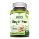 Herbal Sırları Ginger Root 550 mg In Service, 250 Veggie Capsules Supplement | Non-GMO | Gluten Free | Made in USA