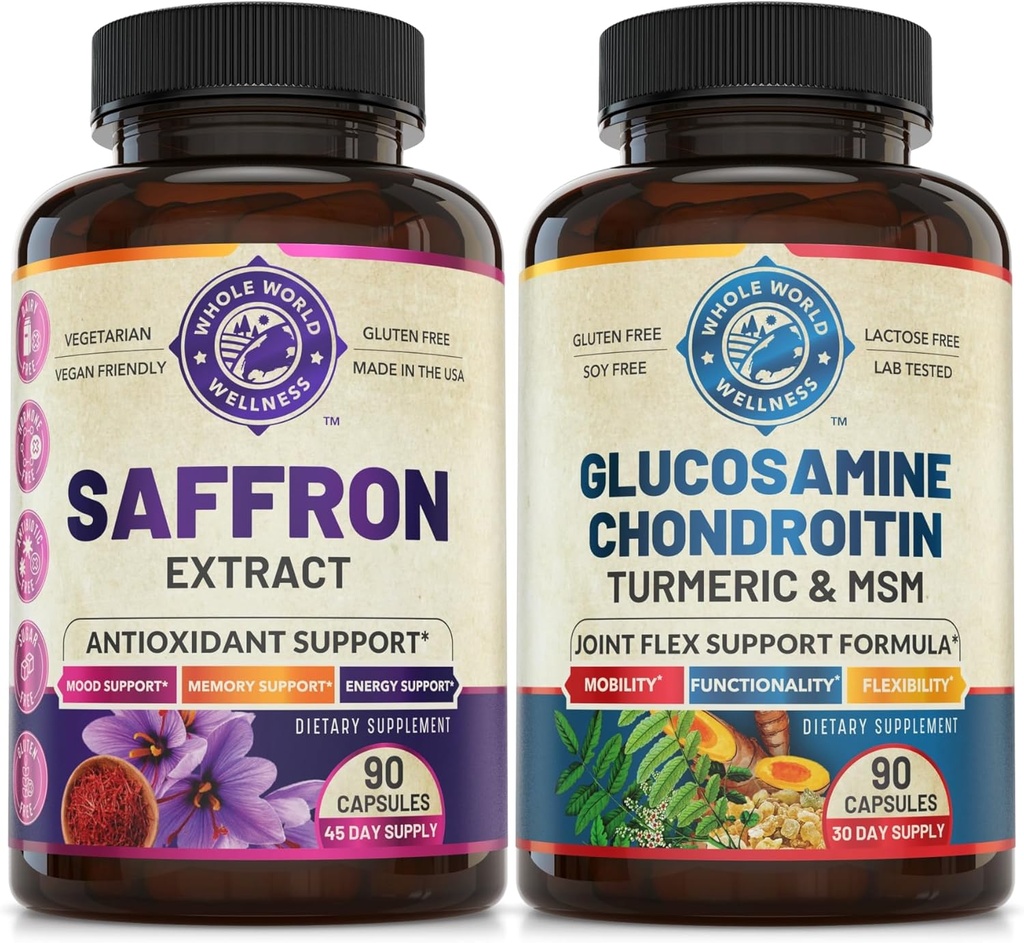 Saffron Extract & Advanced Joint Support Sche (Bir Şişe Her Şey). Destekler Mood, Enerji Boost, Metabolik Fonksiyonlar ve Ortak Sağlık. ABD Made.