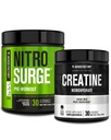 Jacked Factory NITROSURGE Pre Workout Supplement (Arctic White) Ctine Monohidrat Toz 150g (Unflavored) Kas Büyümesi, Artan Güç, Geliştirilmiş Enerji