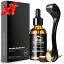 Waking Forest Derma Roller 0.25mm & Beard Oil (1oz), Sandalwood Beard Kit, Microneedle Beard Roller 540 Titanyum, Doğal Moisturize with Vitamin E Beard Oil for Men, Fathers Boyfriend Dad Dad