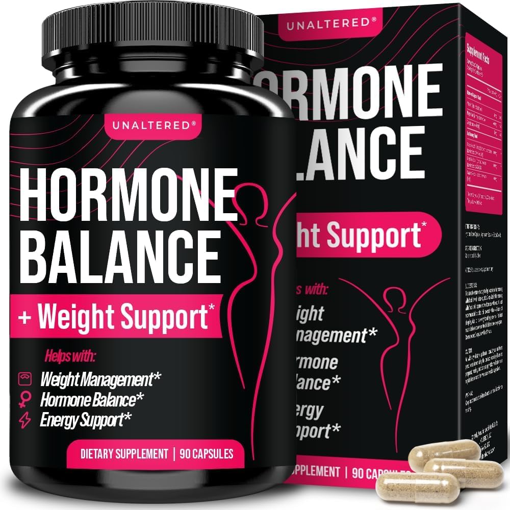 UNALTERED Hormonlar Kadın Kilo Yönetimi için Denge - Doğal Hormonal Sağlık Desteği - Özellikler Yeşil Çay Üretimi, Cayenne, Magnezyum & çinko - 90 Vegan Capsules
