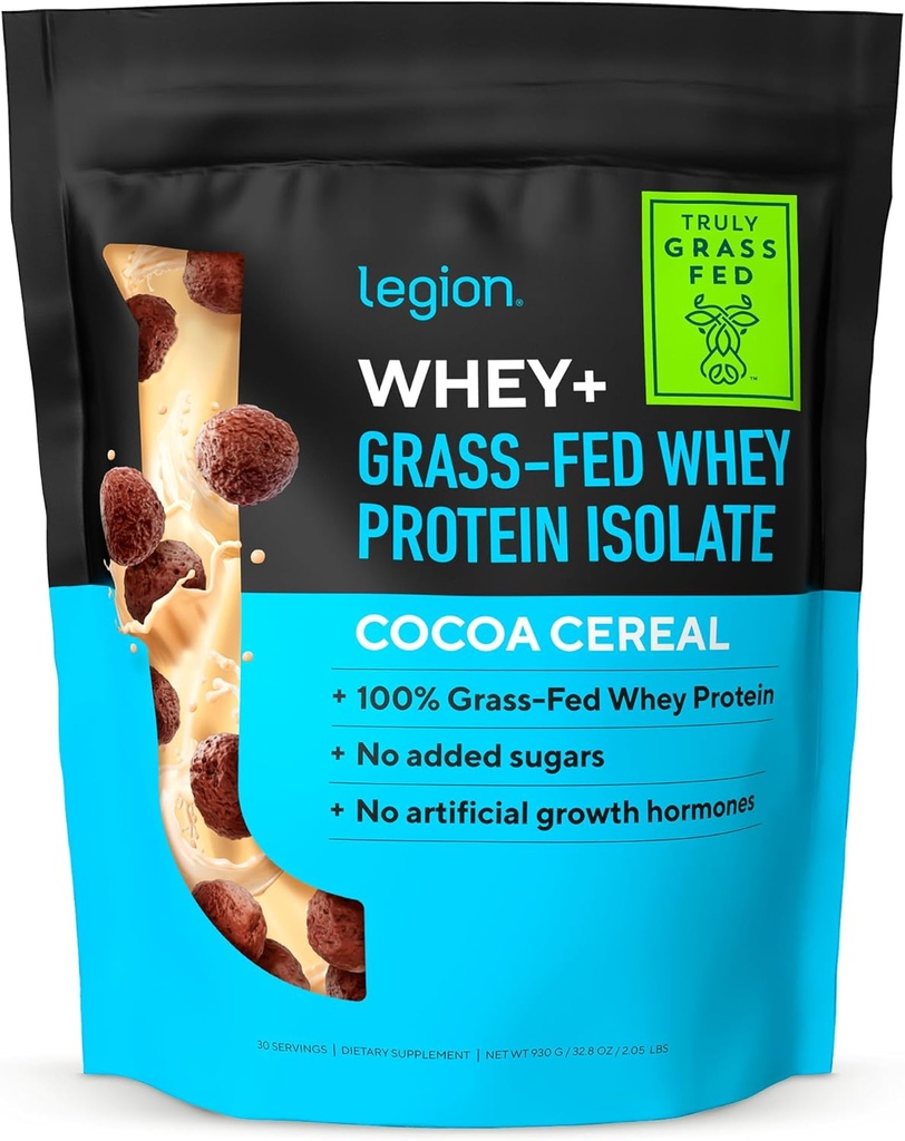 LEGION Whey+ Protein Whey Isolate from Grass Fed İneks - Whey Protein Isolate Toz Low Calorie, Non-GMO, Sugar Free, Lactose and Gluten Free, All Natural Protein Toz for Men & Women 30