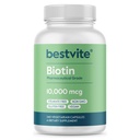 BESTVITE Biotin 10.000mcg (240 Vejetaryen Capsules) - No Stearates - No Dicalcium Phosphate - No Yapay Sweeteners - No Flavors - No Flow Agents - Vegan - Non GMO - Gluten Free