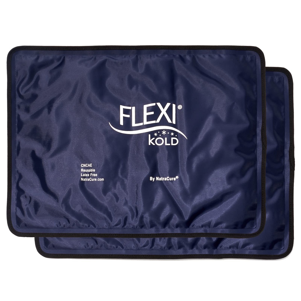 2 FlexiKold Gel Buz Paketleri (Standart Büyük: 10.5” x 14.5) - Injuries için Reusable Cold Pack, Migraine Relief Pad, After Surgery, Postpartum, Headache, Omuz - 6300-COLD 2PKK