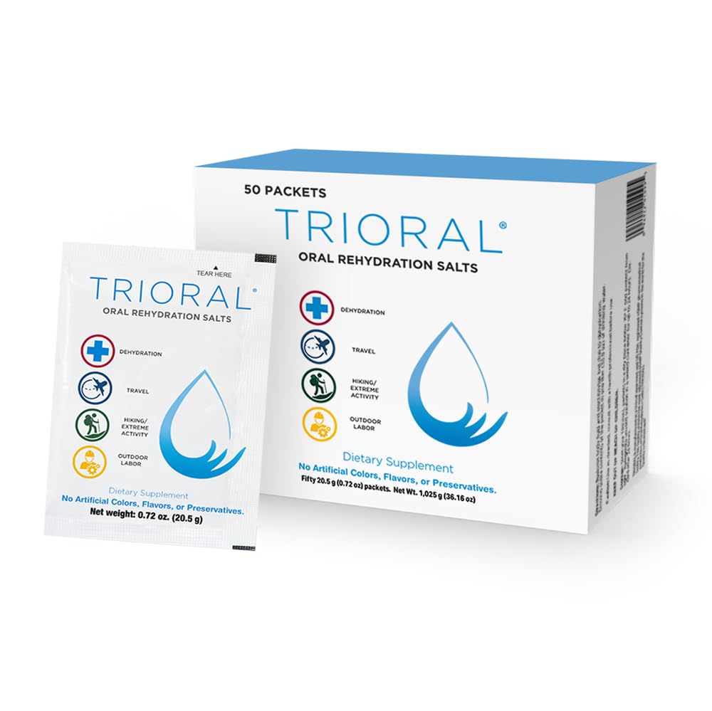 TRIORAL Rehidr Elektrolyte Toz - Oral Rehidrasyon Salts - Workouts, Akışlar ve General Hydration - 50 İç Mix Packets