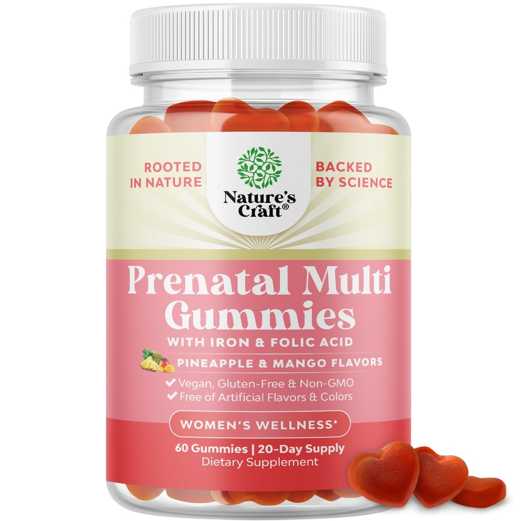 Vegan Kadınlar için Prenatal Gummies - Demir Folic asit ve Superfurt ile Kadınlar için Gummy Prenatal Vitaminler - Chewable Vitamins Gummy Formula (Pappinele Mango) Deneme Boyutu