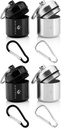 Port Glucose Tabletleri ve Eleştirel Tıp Için Portre Sahipleri - Diskter Su Anahtar Zincir Pill Konteyner Gemisi Güçlü Carabiners ile - alüminyum Alloy Pill Fob Box - 4 Pack