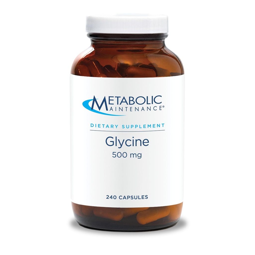 Metabolic Bakım Glycine - Liver Support Supplement - Glycine Supplements for Brain Support, Detox and Joint Health - Pure 500 mg Amino Asit Supplement (240 Capsules)
