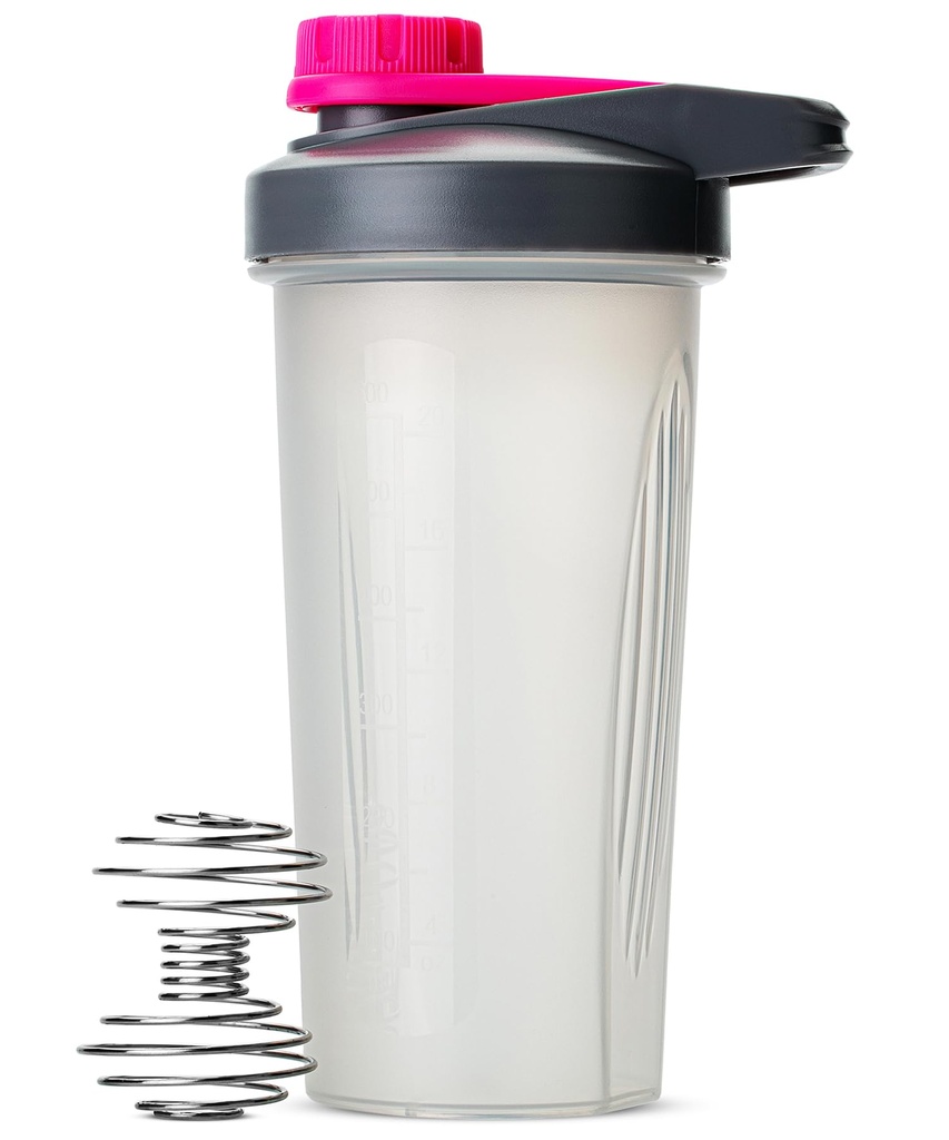 Bay Pen Shaker Şişeler Protein Mixes için - 28 oz, Gray & Pink Protein Shaker Wiresk Ball