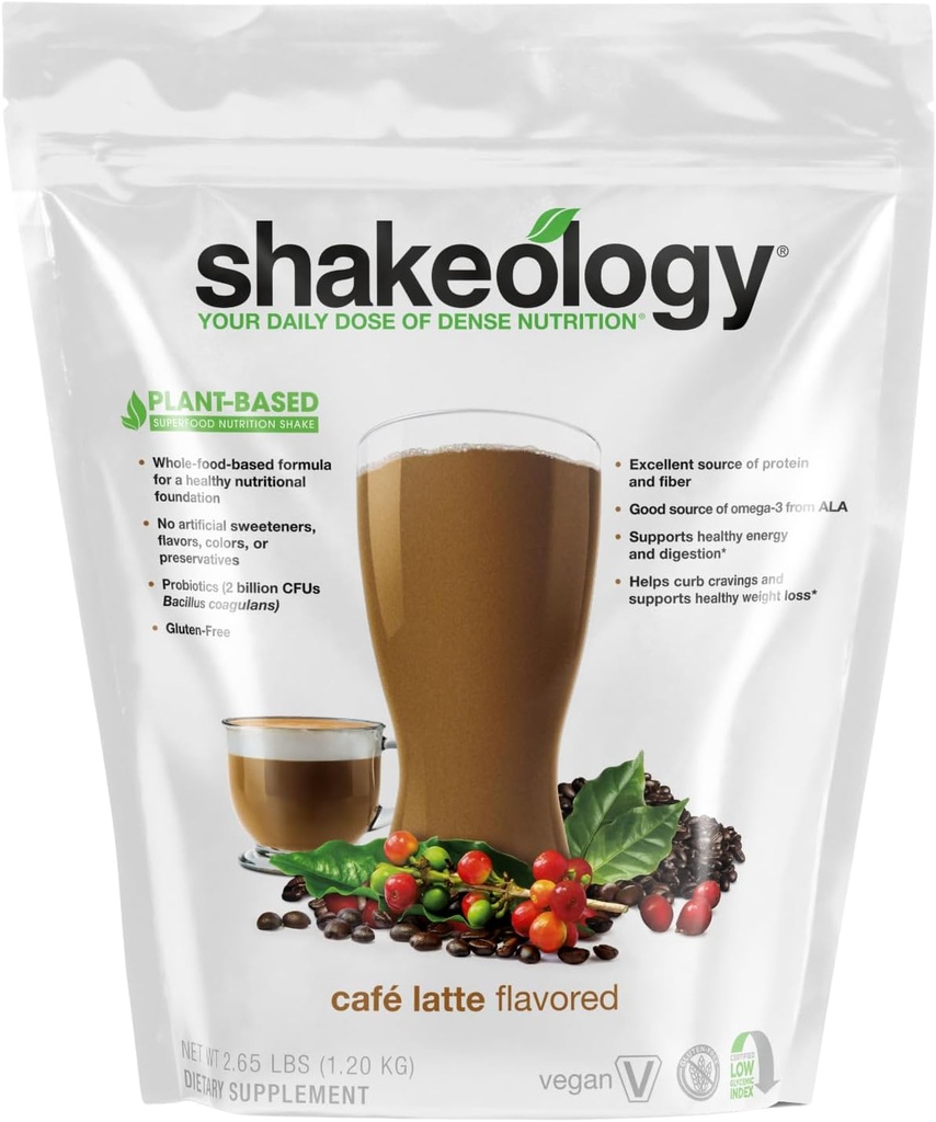 Shakeology Plant Based Protein Toz Toplantısı – Gluten-Free Shake with Vitamins and Minerals – Yardım Kilo kaybı, Lean Muscle, Gut Health – Cafe Latte, 30 Hizmet