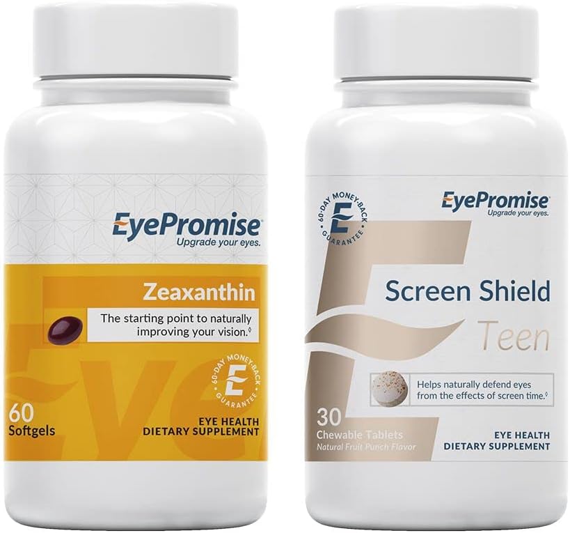 EyePromise Zeaxanthin Eye Vitamin ve Ekran Shield Teen Chewable Eye Vitamin