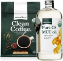 Doğal Kuvvet Dark Roast Clean Coffee + Organic Pure C8 MCT Oil Sche – 100% C8 MCTs & Moldova Free Coffee – Non-GMO, DW, ve Vegan - 12 Oz ve 32 Oz