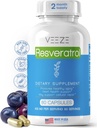 VEEZE Resveratrol Tamam 600 mg 60 Capsules & 60 Hizmet - ABD Doğal & Organik Resveratrol - Antioksit ve Trans Resveratrol Desteği için Zengin - Premium Organik Resveratrol