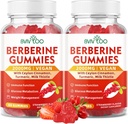 2 Packs Berberine Gummies,Sugar Free 2000mg High Potency Berberine HCI Supplement, Plus Ceylon Cinnamon, Milk Butle for Women & Men, Immune System & Metabolism Support - 120 Gummies