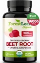 OrmanLeaf Organik Arıt Kök Kapsülleri - Arıtroot Tamam 16000mg Güçlü 20:1 Pills w/Ginger Grape Tohumu | Destek Kan basıncı, Nitrik Çimento, Akış, Circulation | Beets Toz - 120 Caps