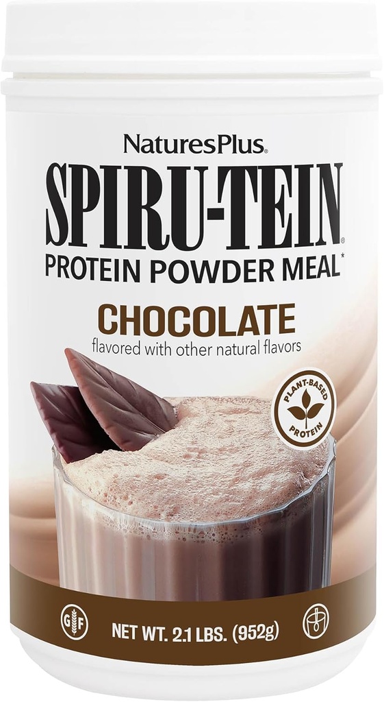 NaturesPlus SPIRU-TEIN, Chocolate - 2.1 lb, 2 Paket - Plant-Based Protein Shake - Non-GMO, Vegetarian, Gluten Free - 68 Toplam Hizmetler