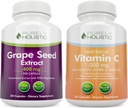 Safly Holistic Grape Tohumlama 400 mg + C 1000 mg Zaman Yayını - 615 Vegan Capsules - ABD'de Made in USA
