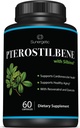 Premium Pterostilbene Supplement – Pterostilbene with Resveratrol & Quercetin - Sağlıklı Ağlama - Doğal Kaynak Pterostilbene 100 mg per Service – 60 Capsules