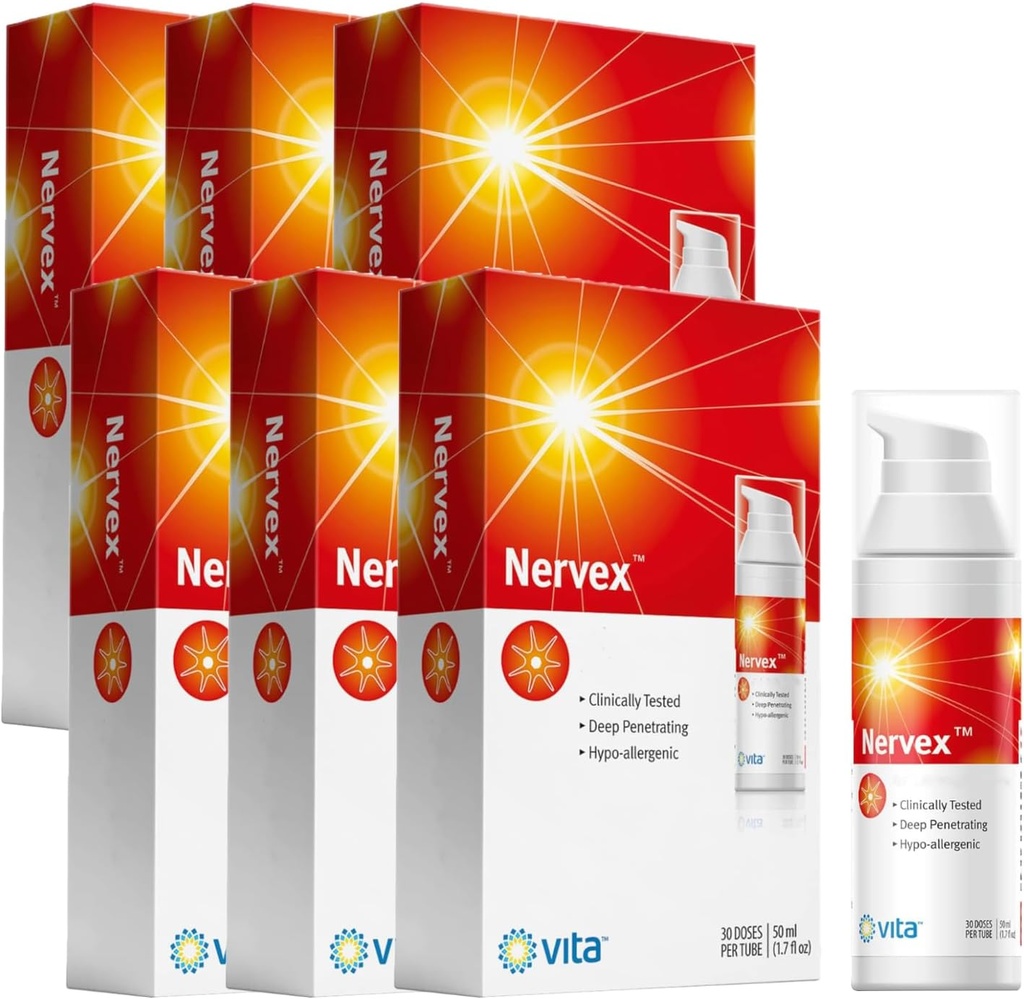 Vita Sciences Nervex maksimum Neuropati Desteği, Ayaklar için Etkili Doğal Hızlı Krem için Bilimsel Olarak Geliştirildi, Hands, Legs, Toes - 6 Paket