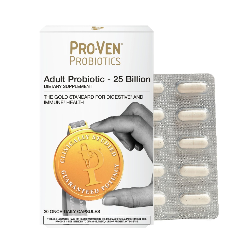 Kadınlar ve Erkekler için Günlük Probiyotik | 25 Milyar CFU with Acidofilius & Bifidus | Digestive & Immune Support | Vegetarian, Gluten-Free, Lactose-Free | 30 Capsules