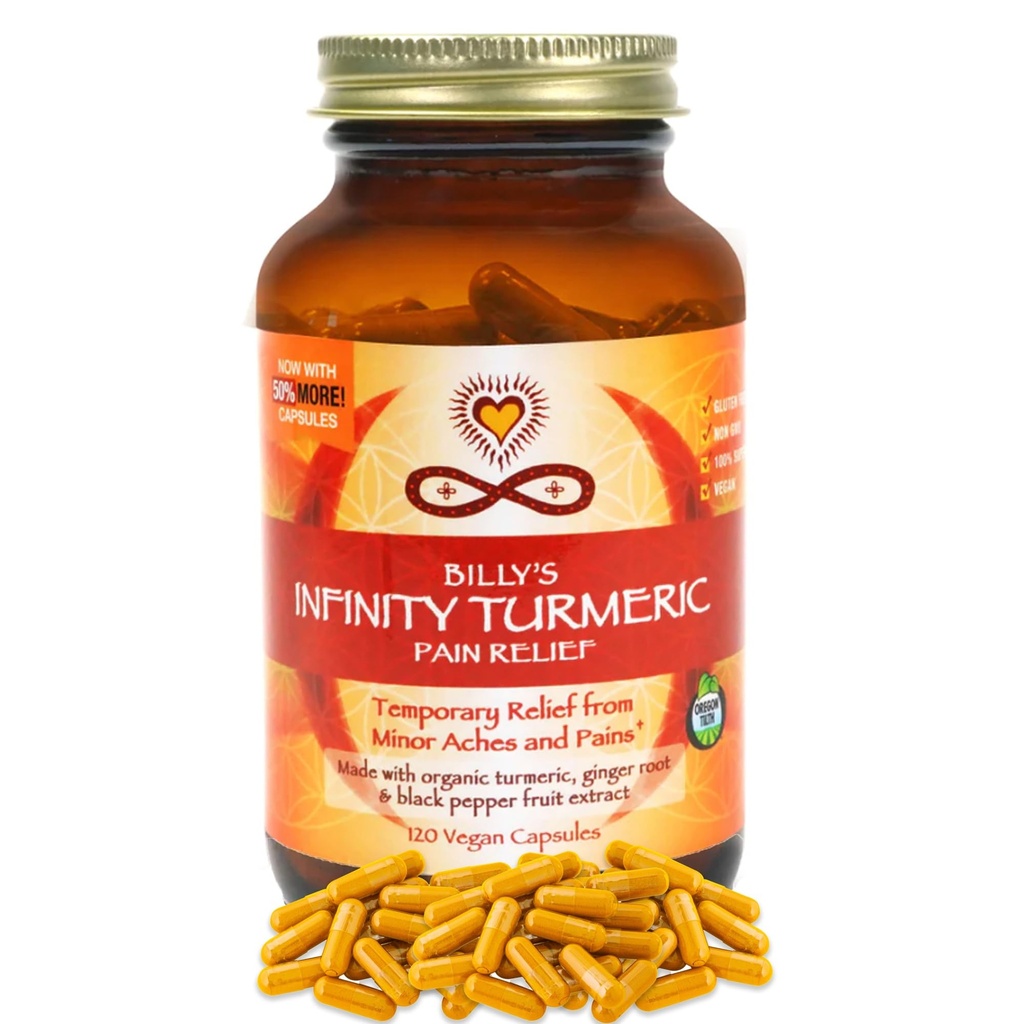 Infinity Turmeric Capsules, High Potency Curcumin Supplement, USDA Sertifikalı Organik Supplement Black Pepper ve Ginger, Raw, Vegan Gluten Free Potency Curcumin Supplement, USDA Sertifikalı Organik Supplement,