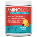AminoLean Hydrating Electrolyte Dust and Recovery Drink with Sea Minerals, Nootropic Mushrooms, and Vegan replicas, BCAAs + EAAs for Post Workout Muscle Building, Tropikal Punch