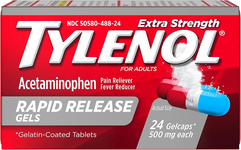 Tylenol Ekstra Güçlü Hızlı Yayın Gelcaps - 24 ct, 2 Paket