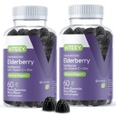 Yetişkinler için Viteey Sambucus Elderberry Gummies - Yaşlı Vitamin C ve çinko Immunity Gummies - Vegan, Gluten-Free - 120