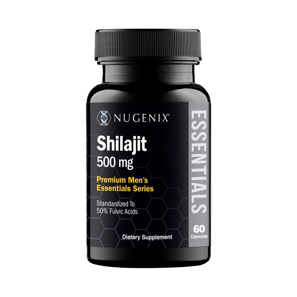 Nugenix Temels Shilajit Capsules For Men and Women - 500 mg, Standardized to 50% Fulvic Acids, Himalaya, 60 Capsules