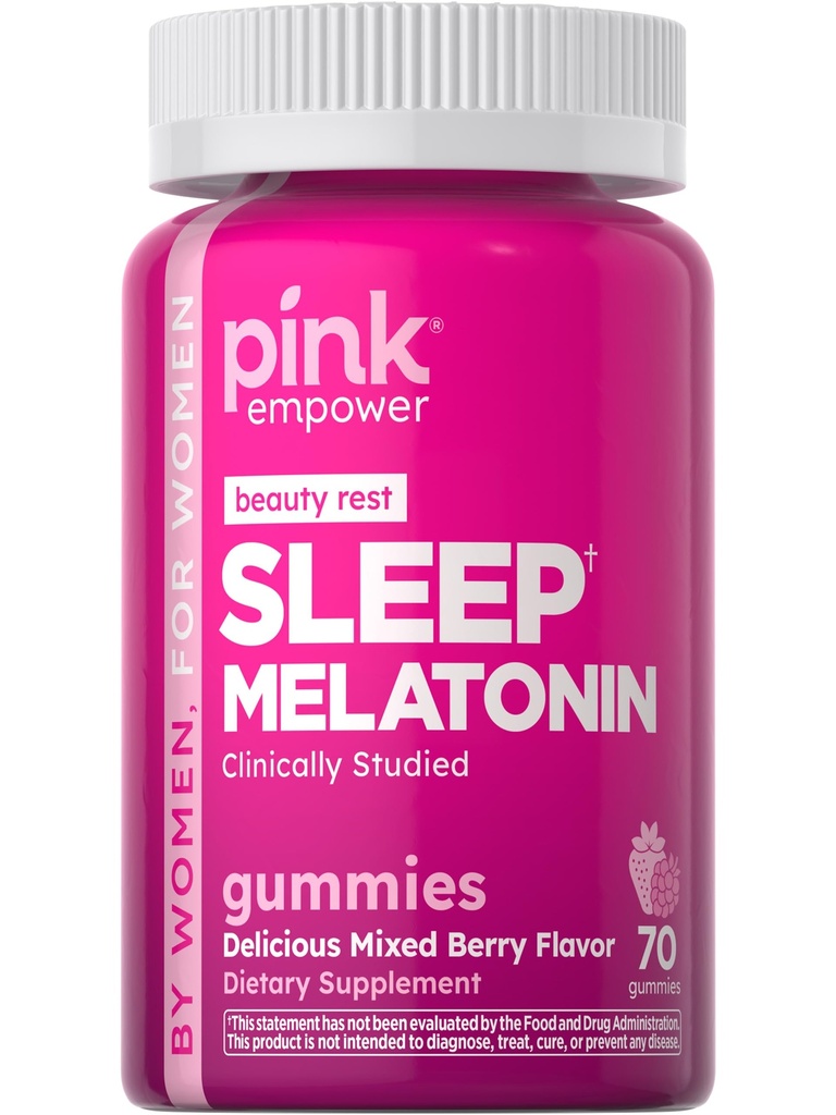 PINK Melatonin Gummies 10mg | Max Potency | Karma Berry Flavor | Vegan, Non-GMO & Gluten Free Supplement Supplement