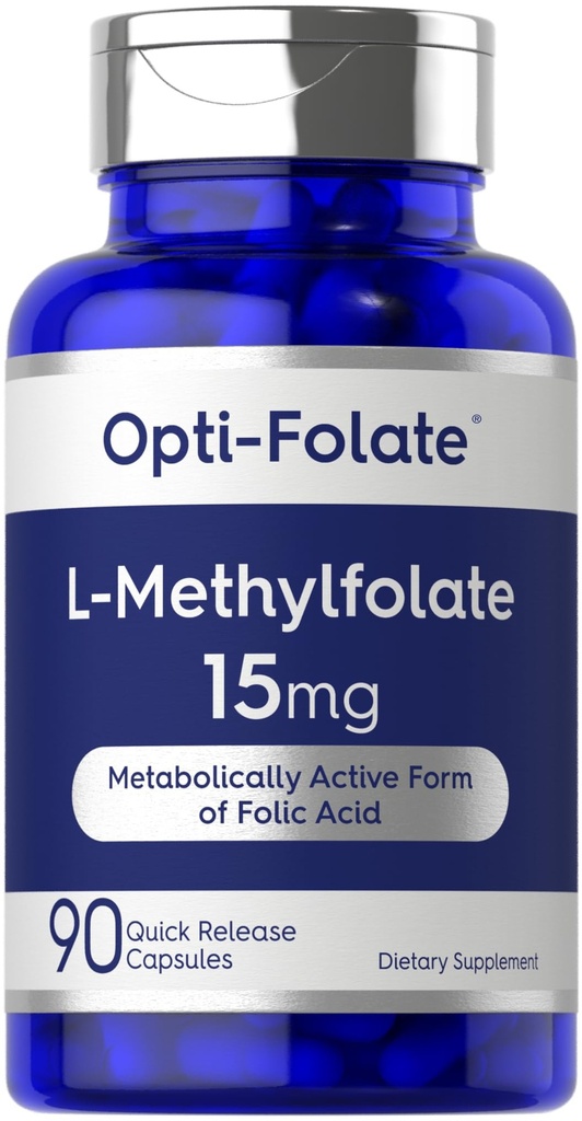 Carlyle L Torchfolate 15 mg | 90 Capsules | Max Potency | Optimized ve Aktif | Non-GMO, Gluten Free | Metil Folate, 5MTHF | Opti-Folate