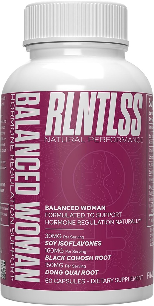 RLNTLSS Dengeli Kadın - Doğal Hormonlar Yönetmeliği Desteği - Hizmet başına 1250+ mg - Kadınlar Premium Hormonal Imbalance Supplement - 11 Active Materials Kompleksi - ABD'de Yapılan - (60 Capsules)