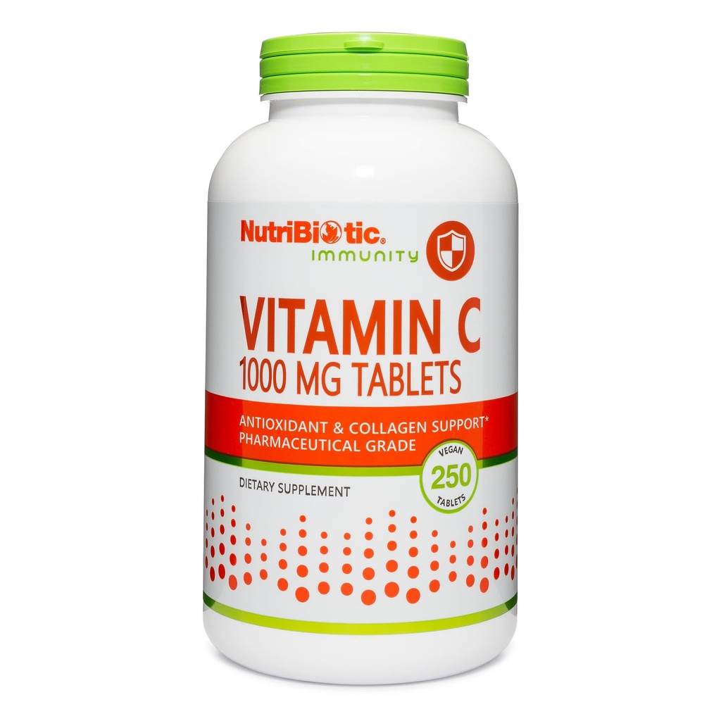 NutriBiotic - C 1000 Mg, 250 Kont Tablet | Essential Immune & Antioksi Collagen Support Supplement | Farm Grade L-Ascorbici | Vegan, Non-GMO & Gluten Free