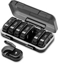 Haftalık Pill Organizer 2 Times a Day, AM PM Pill Organizer 7 Gün, Portatif Pill Case 14 Gün, Moisture Büyük Pill Membran, Büyük Seyahat Pill Box for Vitamins Supplements (Black)