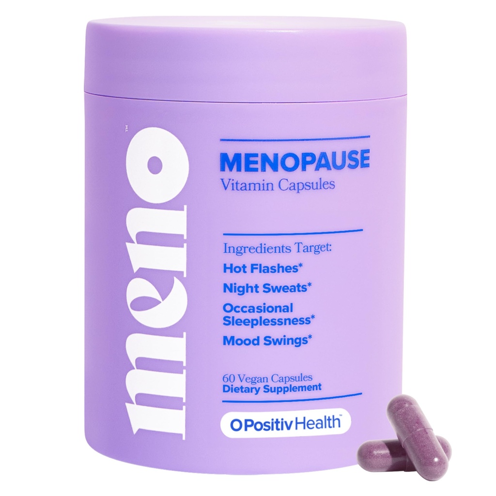 O Positiv MENO Vitamins for Menopause - Hormone-Free Menopause Supplement for Women - Black Cohosh & Ashwagandha KSM-66 - Helps Relieve Hot Flashes, Night Sweats, Mood Swings - 30 Servings (Pack of 1)